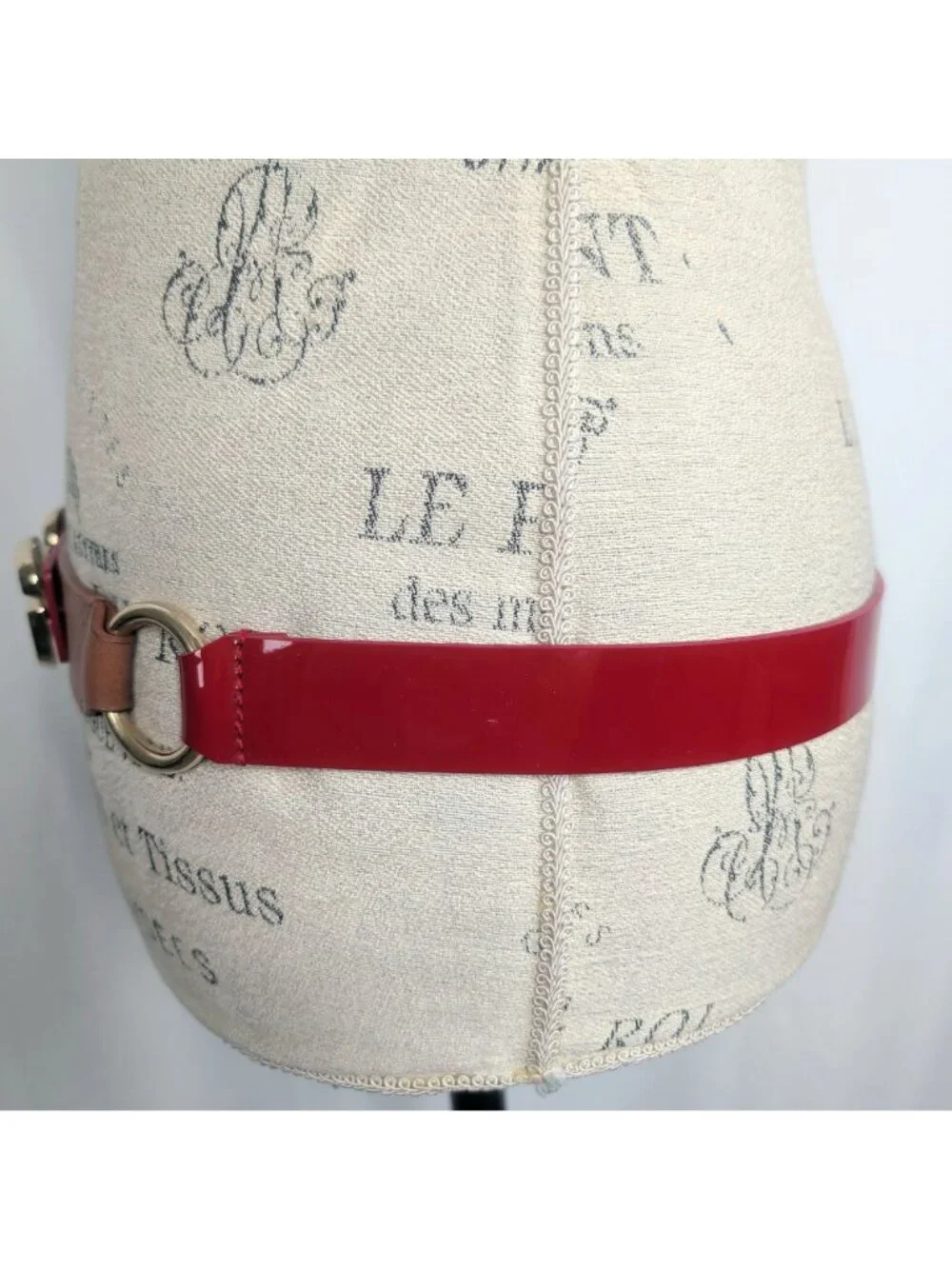 Vintage Y2K Dolce Gabbana Red Belt 36 Large Logo Patent Leather 90cm